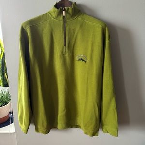 Men’s Tommy Bahama Green 1/4 zip Sweater, size M